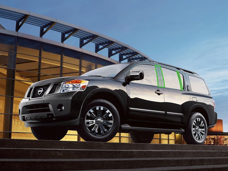 Rvinyl Pillar Post Pre Cut Window Trim Kits in Gloss Black Compatible with Nissan Armada 2005-2015 - Adhesive Backs - Image 2